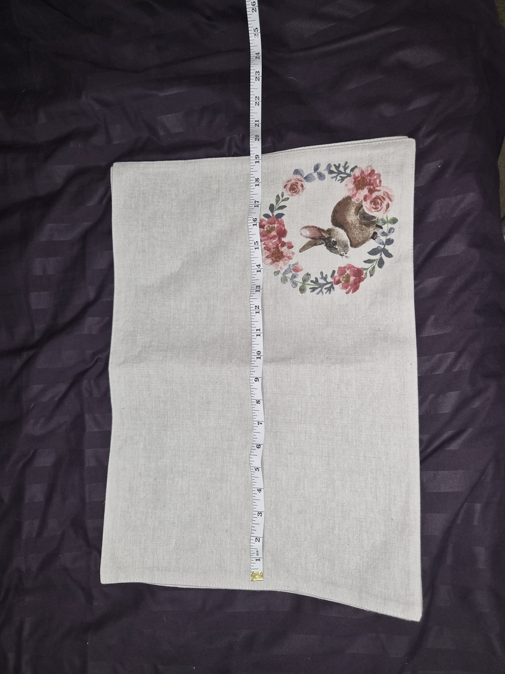 Darling Neutral Linen Pillow Cover with Floral Logo Accent